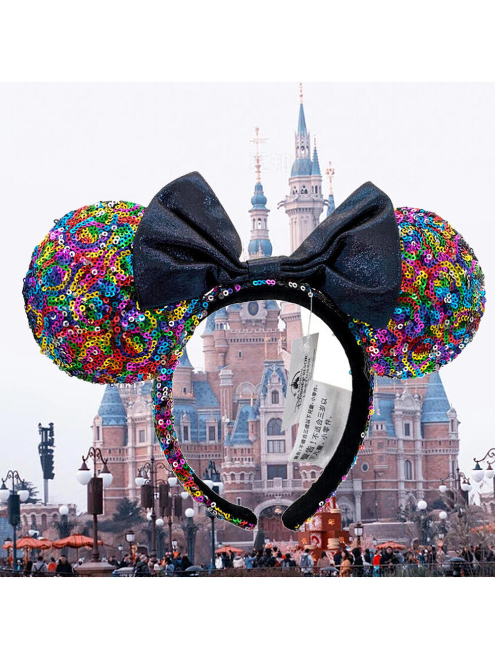 Multicolor Sequins Party Minnie Mouse Ears Headband